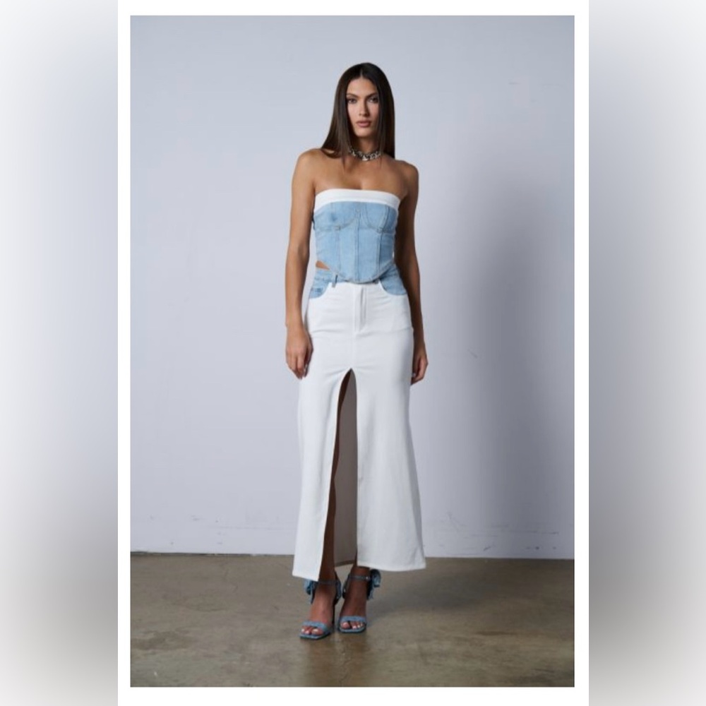 AKIRA DENIM MAXI SET